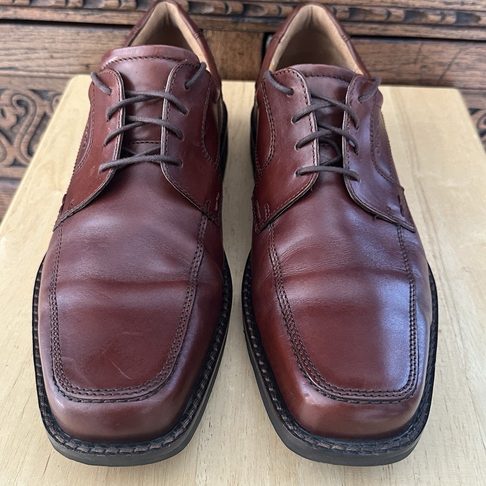 ECCO Oxford Shoes Men's Size 13/13.5 US 47 EU Leather Brown Lace Up Dress Office - Picture 2 of 10
